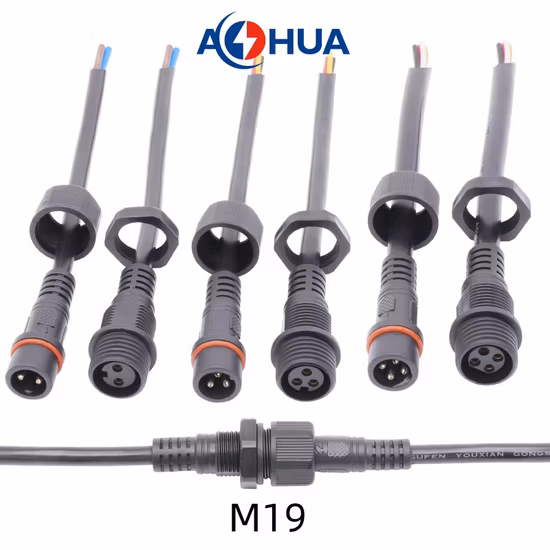 M8 5 Pin Rear Lock Molded Panel Mount Waterproof Male Connector for Outdoor LED