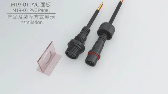 M8 5 Pin Rear Lock Molded Panel Mount Waterproof Male Connector for Outdoor LED