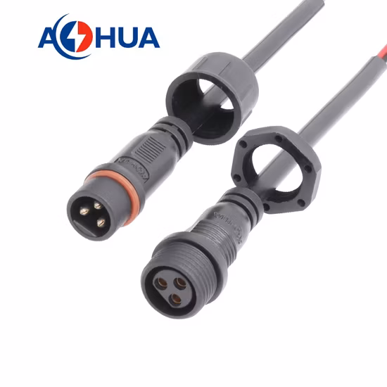 M8 5 Pin Rear Lock Molded Panel Mount Waterproof Male Connector for Outdoor LED