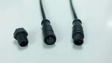 Conector de cable resistente al agua LED de fábrica M8 Montaje en panel Nylon / PVC 220V 2pin 3pin 4pin Conector de enchufe