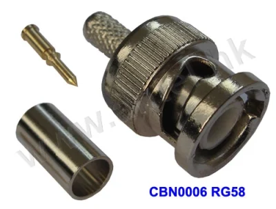 Conector BNC macho tipo prensado para Rg58 Rg59 RG6 Rg213