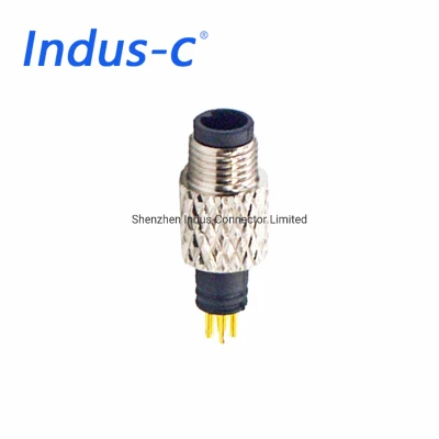 Conector M5 de molde circular de 4 pines macho a prueba de agua