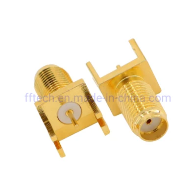 Conector coaxial RF de montaje en PCB de tipo vertical de alta calidad Conector SMA chapado en oro